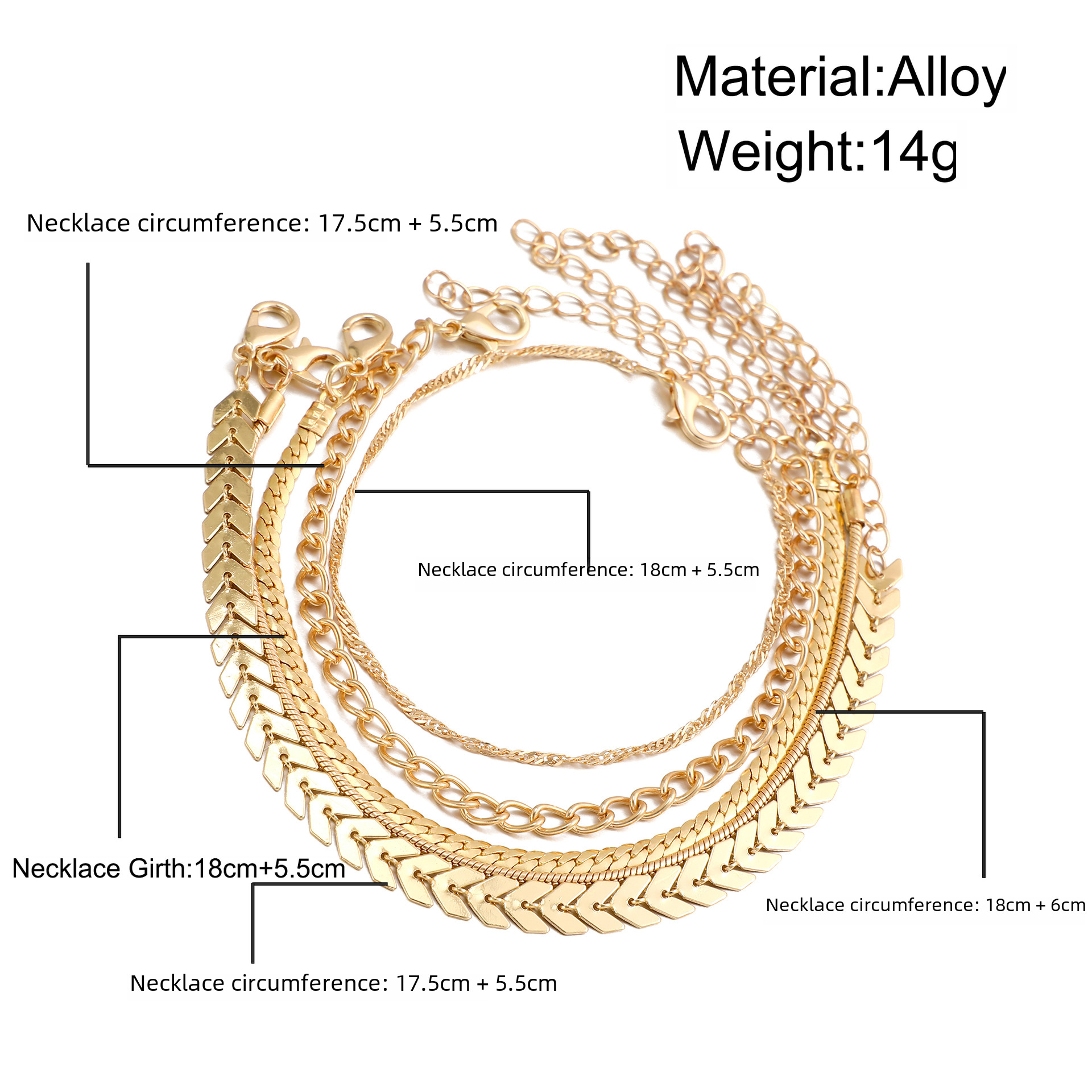 new personalized aircraft chain bracelet creative multi-layer stacked wearing thick chain bracelet set of 5 _voghion.com