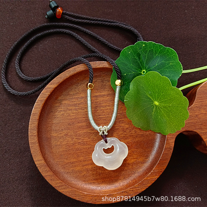 검은색 끈이 달린 작은 양면 구름 자물쇠(20*23mm)