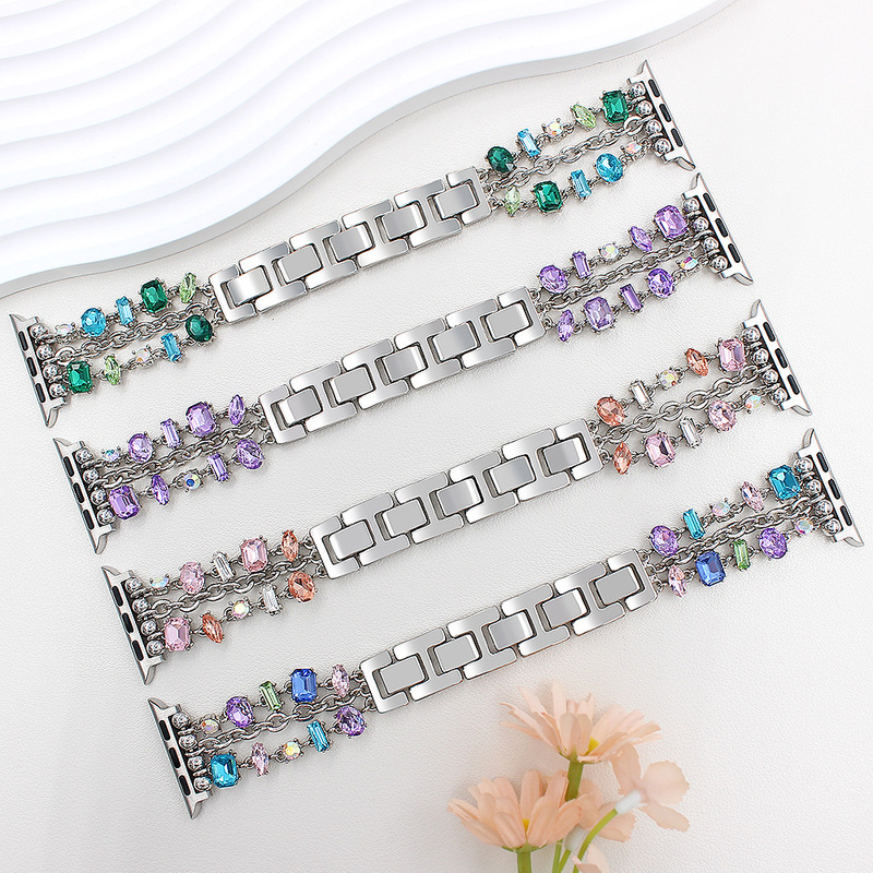 1pc for Apple Watch iwatch45678/SE Generation Smart Watch with New Bracelet Glass Colored Diamond