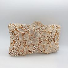 戴玮新款花卉镶钻晚宴包欧美宴会水钻手拿女包新娘婚包clutch bag