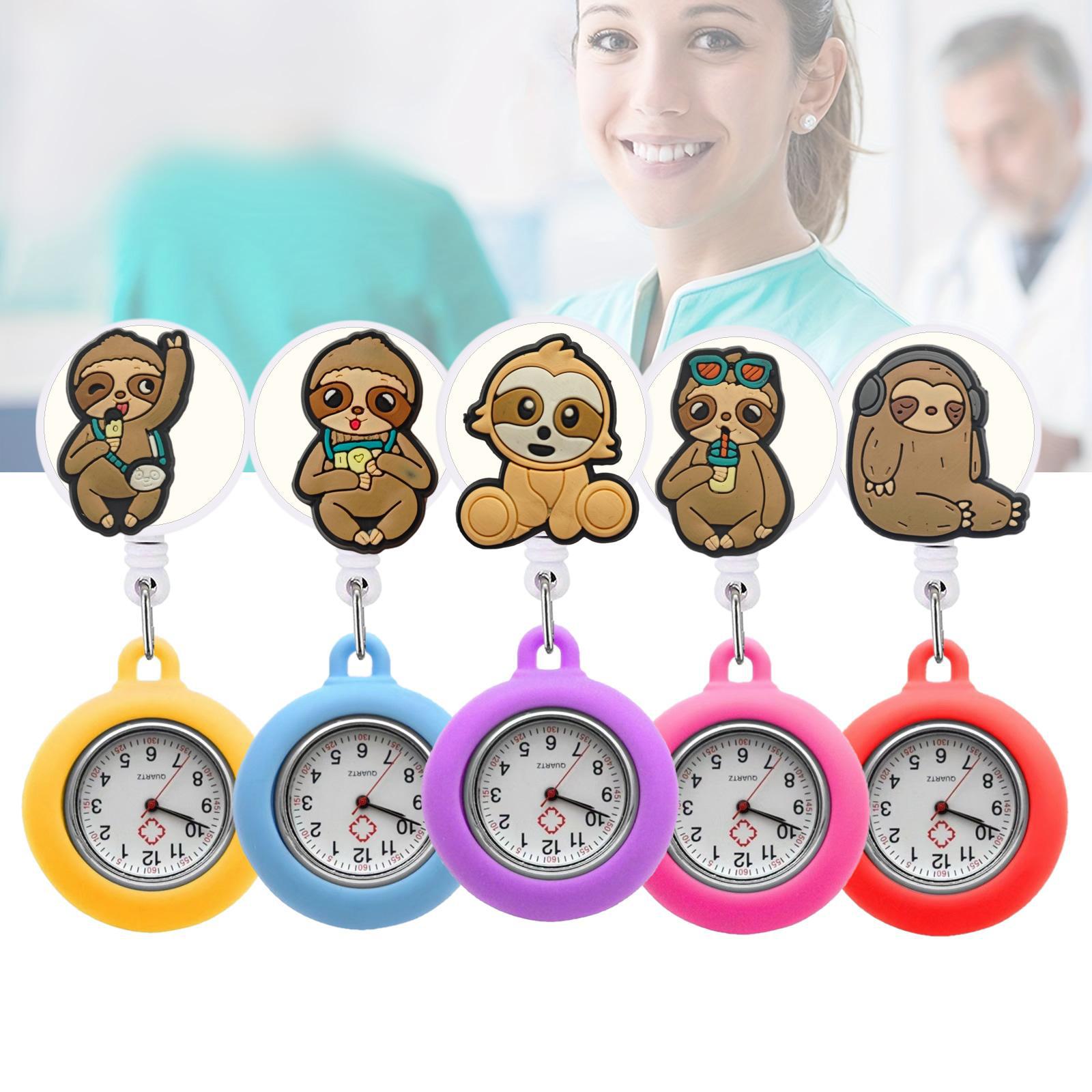 Amazon Sloth Series Wall Watch Patch Xiyin Cartoon Cute Silicone Student Exam Pocket Watch Chest Watch Medical Special