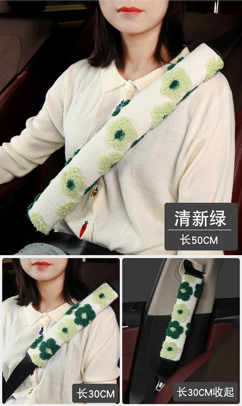 Car Safety Belt Cover Shoulder Cover Cute Plush Cartoon Car Safety Belt Decoration Car Shoulder Belt Shoulder Belt Women