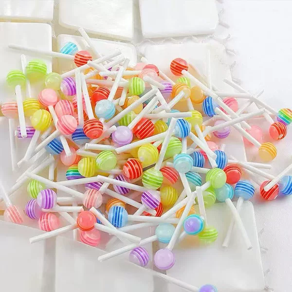 Lollipop Nail Art Decorations Three-Dimensional Mini Colorful Resin Candy Nail Phone Case Accessories Wholesale Wholesale Price