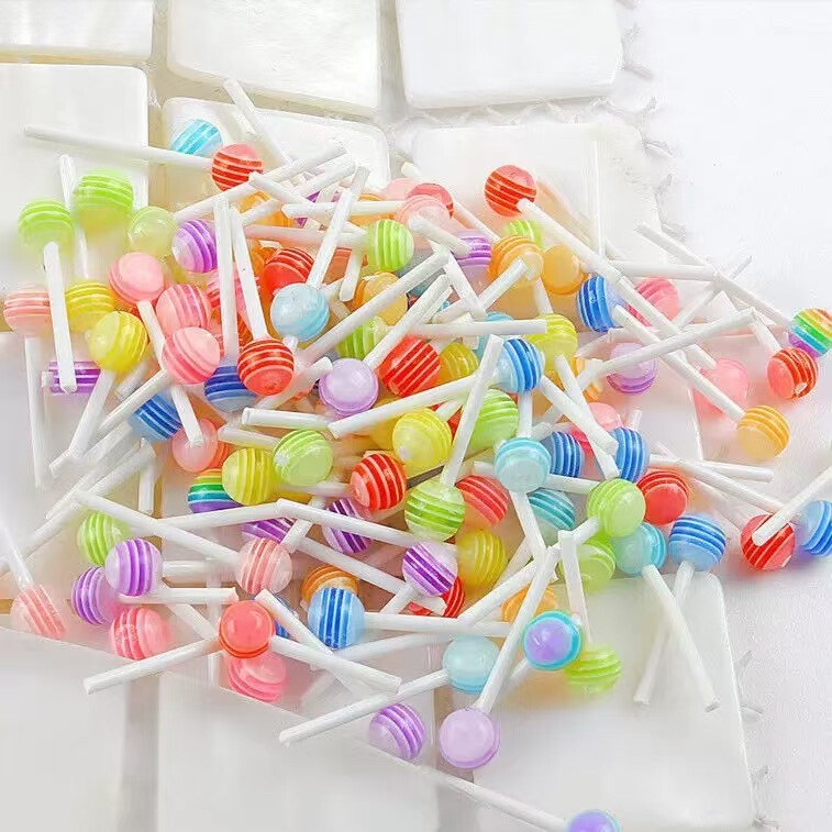 Lollipop Nail Art Decorations Three-Dimensional Mini Colorful Resin Candy Nail Phone Case Accessories Wholesale Wholesale Price