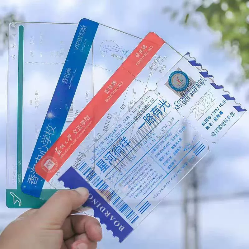 Акриловый посадочный талон авиабилет школа Выпускной подарок колледж студент средней школы приглашение памятное