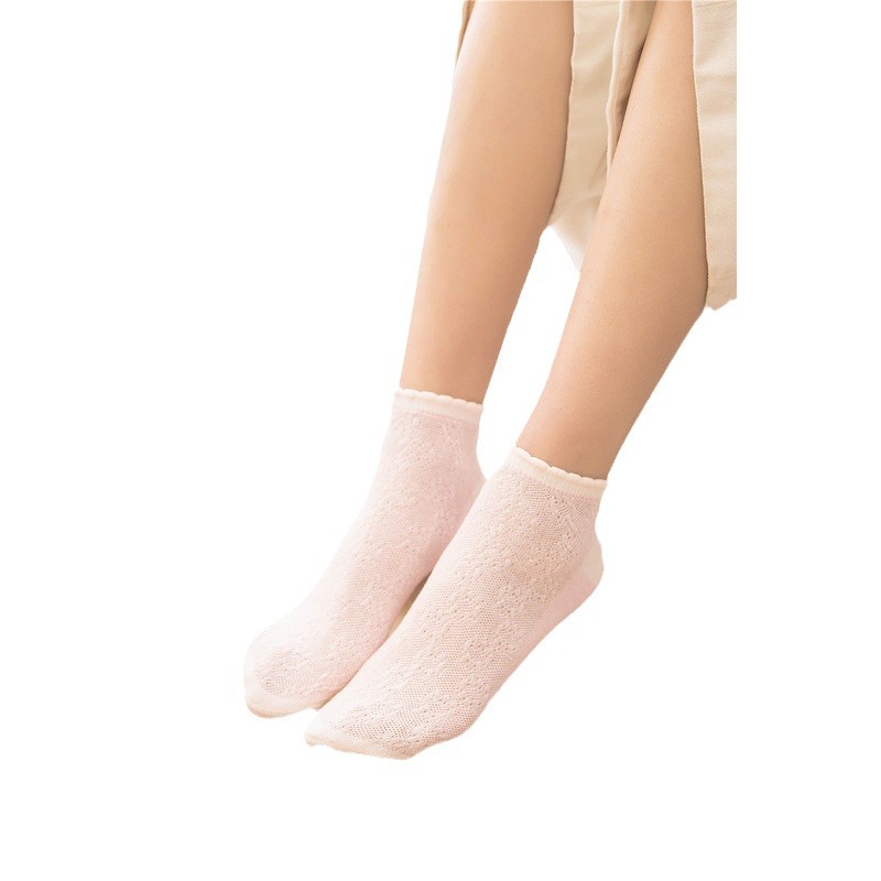 Primavera y verano nuevo barco de las mujeres calcetines color sólido malla burbuja boca algodón calcetines de las mujeres frescas llanura delgada calcetines para estudiantes