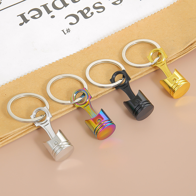 Creative Gift Modified Car Parts Piston Metal Car Keychain Waist-Hanging Key Ring Chain Pendant Wholesale