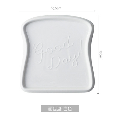 INS pan tostado creativo placa de cerámica Placa de desayuno para el hogar Placa de forma de pan personalizada placa occidental