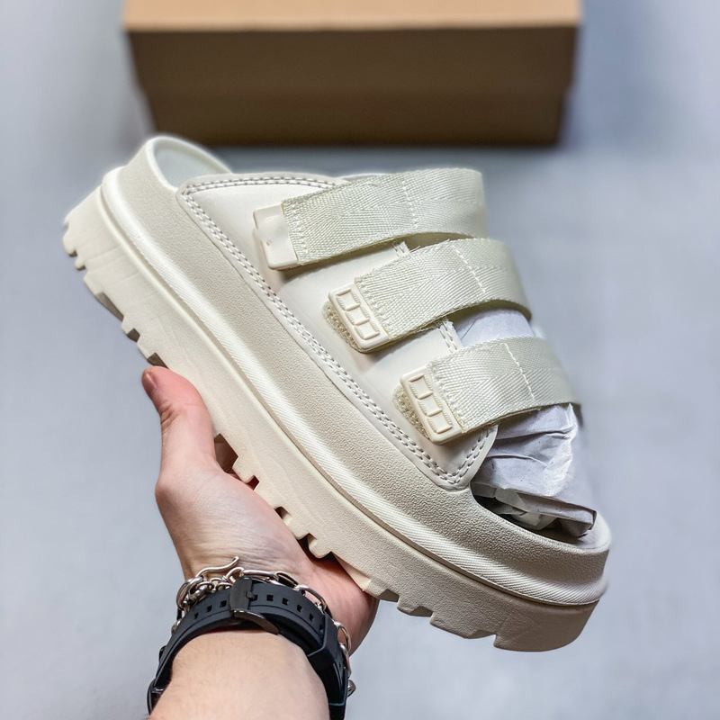 high quality Golden Glow Slippers Women's Shoes Casual Comfortable Puff Platform Velcro Fashion Strap Sandals