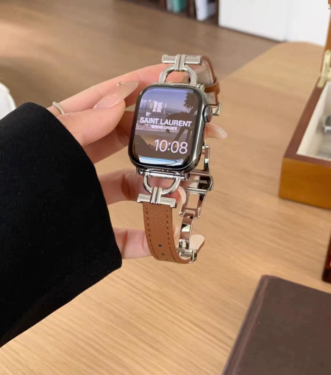 Ящеричный рисунок бабочка пряжка тонкий ремешок, подходит для Apple Watch, Apple Watch 1-8 поколения SE, персональная браслет женский