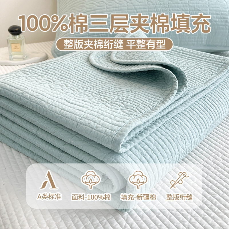 両面綿ベッドカバー単品厚手綿100％ベッドシーツ滑り止め綿充填畳マットオールシーズン対応|undefined