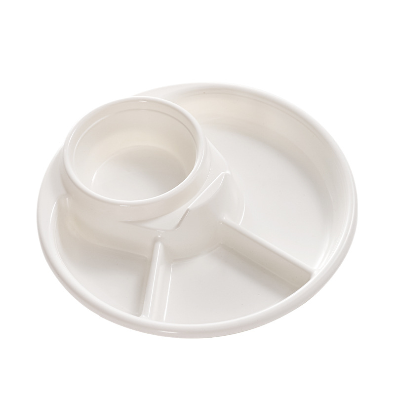 Plato de separación de plástico de paja de trigo, plato de comedor de reducción de grasa doméstico para niños con cubiertos para picnic, placa de alimentación saludable a prueba de caídas