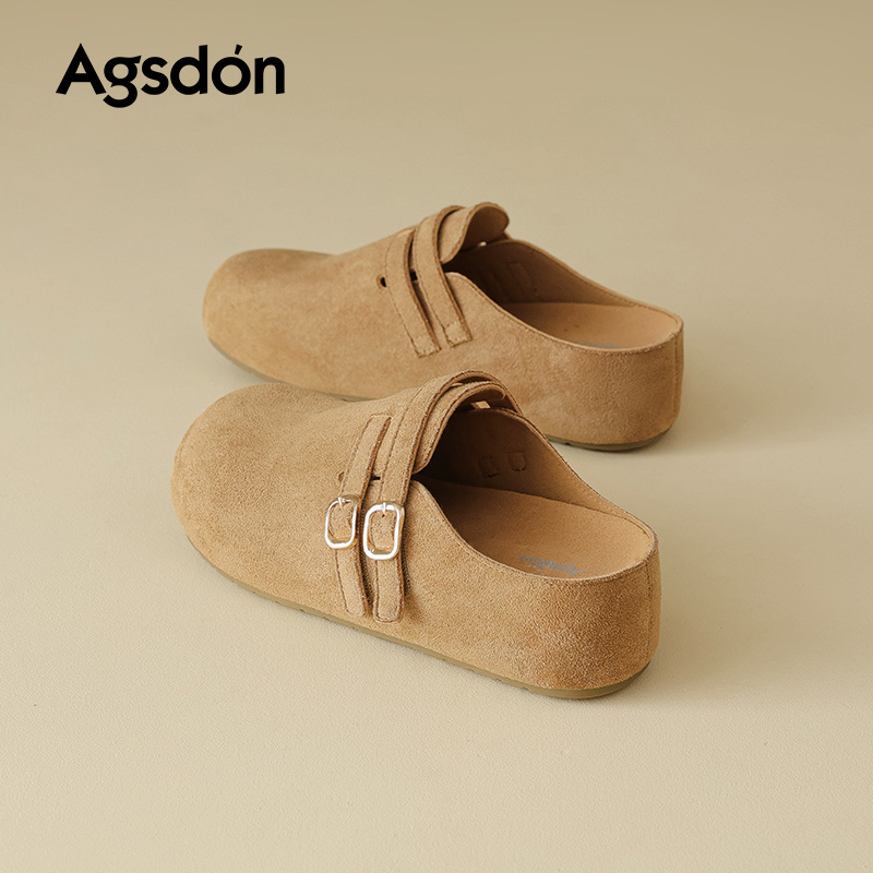 2026 nuevo estilo de primavera para mujeres con un pedazo y zapatillas de bolken de veludo