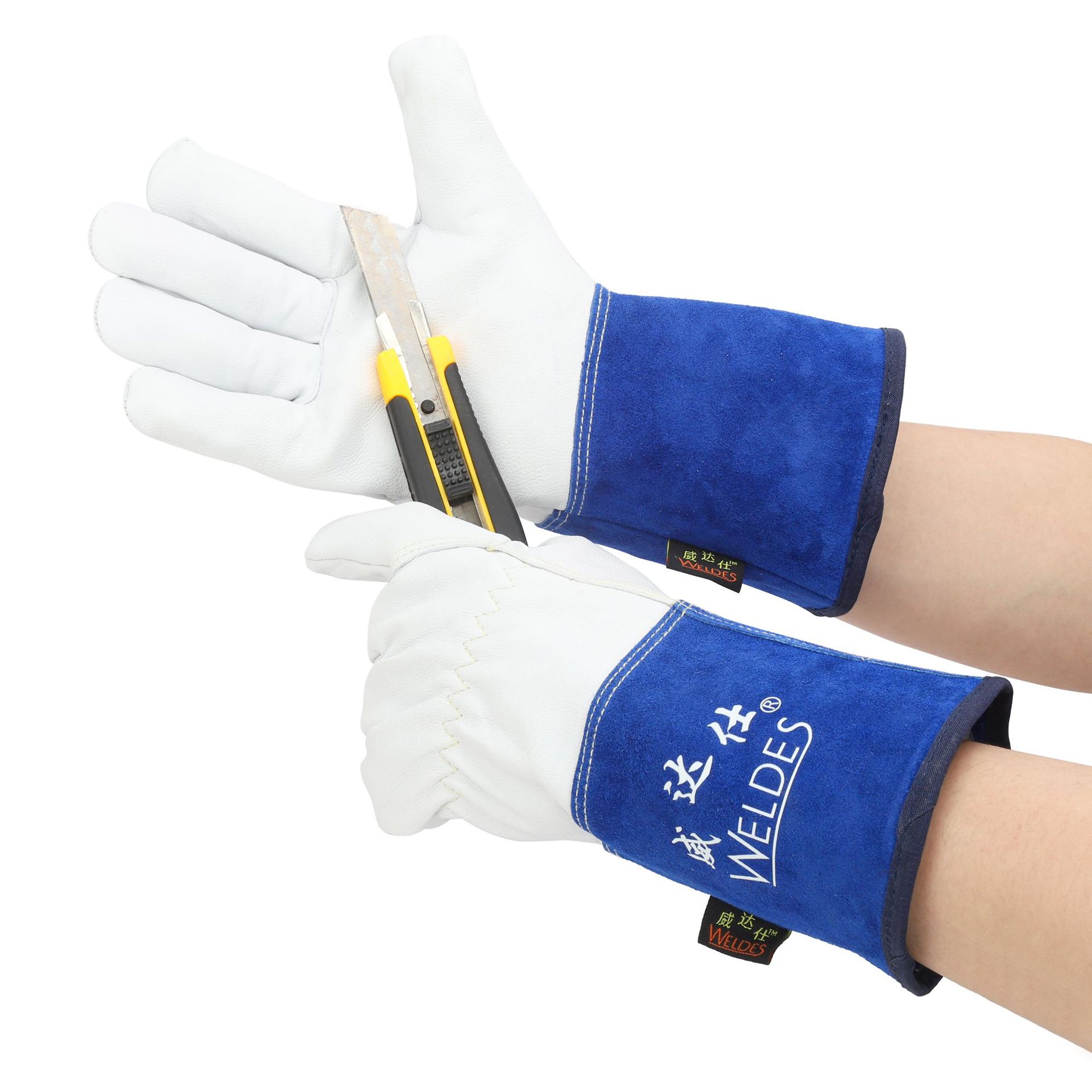 短羊皮电焊手套 柔软羊皮劳保防护手套 搬作业防护手套