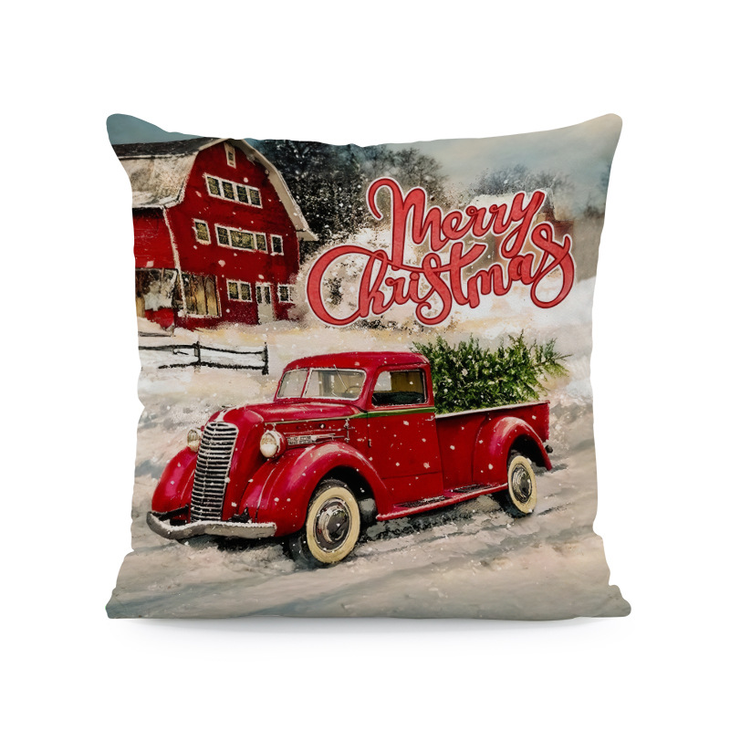 Venta caliente transfronteriza elementos de Navidad funda de almohada ambiente para el hogar sofá de decoración jardín patio festivo funda de cojín image 29