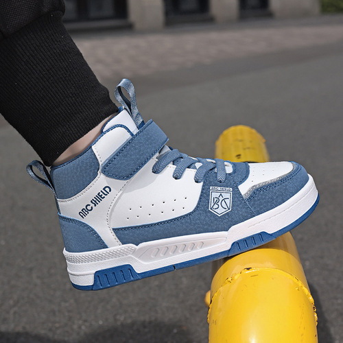 Girls' sneakers, new running shoes, mid-to-large size boys' Velcro-style fashion casual shoes, school children's shoes