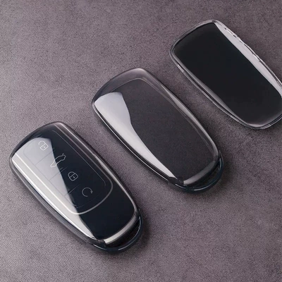 Chery Tiggo 9 key case, Tiggo 8 Pro, Omoda, Arrizo 8, 7 Plus, Kunpeng Edition, men's car key cover (Car key bag) - pe-bag-transparent-black-single-shell