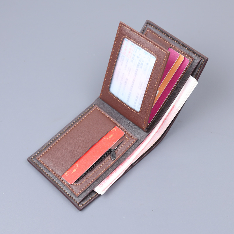 Nueva cartera de hombre, cartera de tarjeta corta, cartera de licencia de conducir, cartera de hombre de gran capacidad, 30% de descuento.