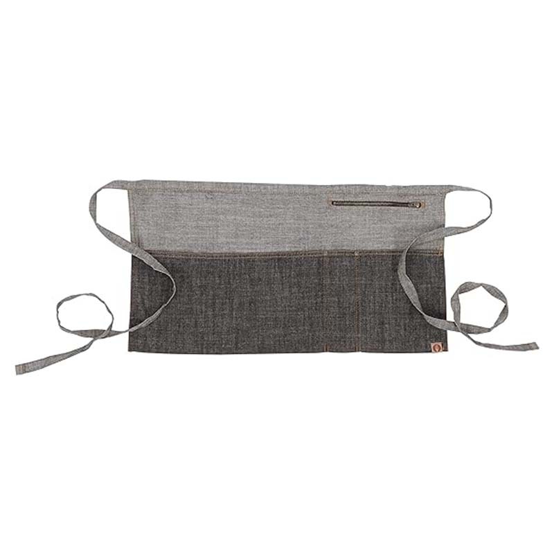 Transfronterizos algodón vaquero delantal rayas de contraste corto barista ropa de trabajo delantal de cocina doméstica al por mayor