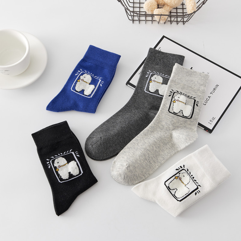 Nuevos/hombres y mujeres opcionales Otoño e Invierno hombres y mujeres medias altas medias blancas calcetines invisibles calcetines florales lindos