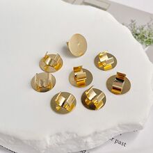 铁发圈扣diy发饰配件材料批发皮绳夹扣可粘珍珠底托带C扣皮筋扣