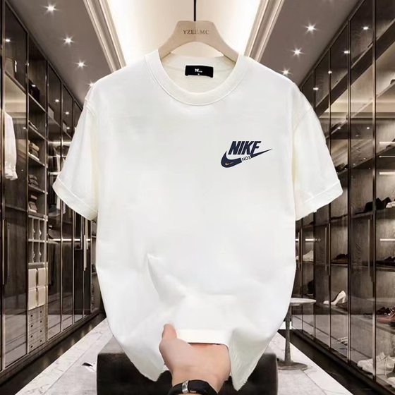 Spring/Summer 2024 New Couple Dress Pure Cotton Short-sleeved Top Trendy Special Niche Design Sense Half-sleeved T-shirt for Men