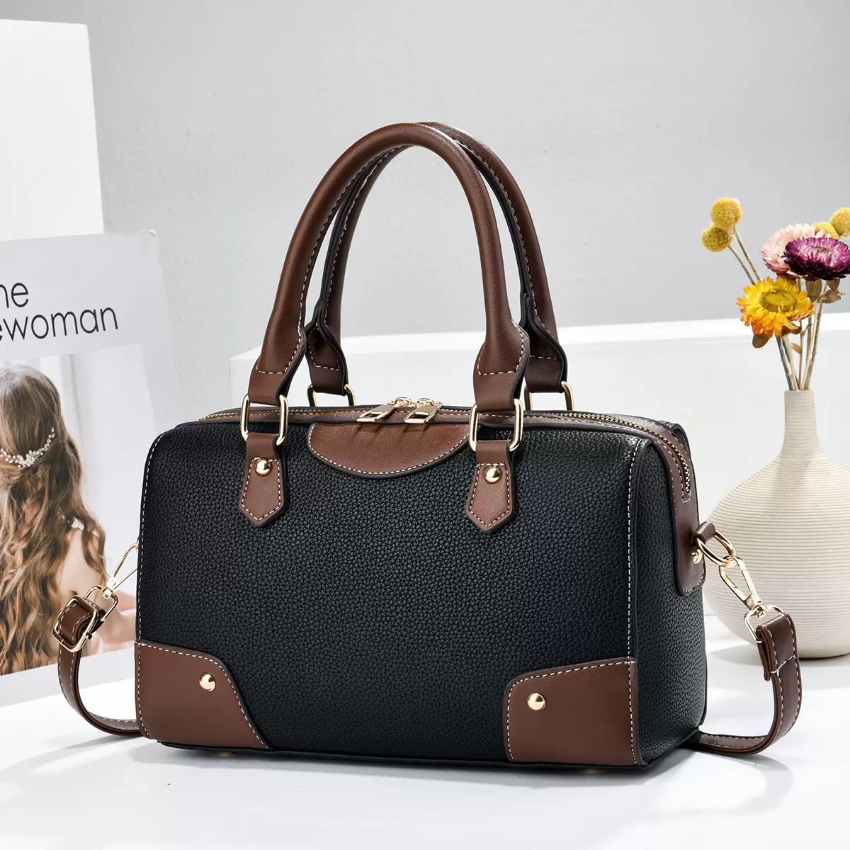 Mochila de moda de textura versátil, bolsos de hombro casuales de color, temperamento diario de transporte, bolsas transfronterizas