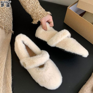 �F؛~4cm�����߰�ɫ��ëëЬ��ŮЬ2026�ﶬ���¿�ӽq��ů��Ь��