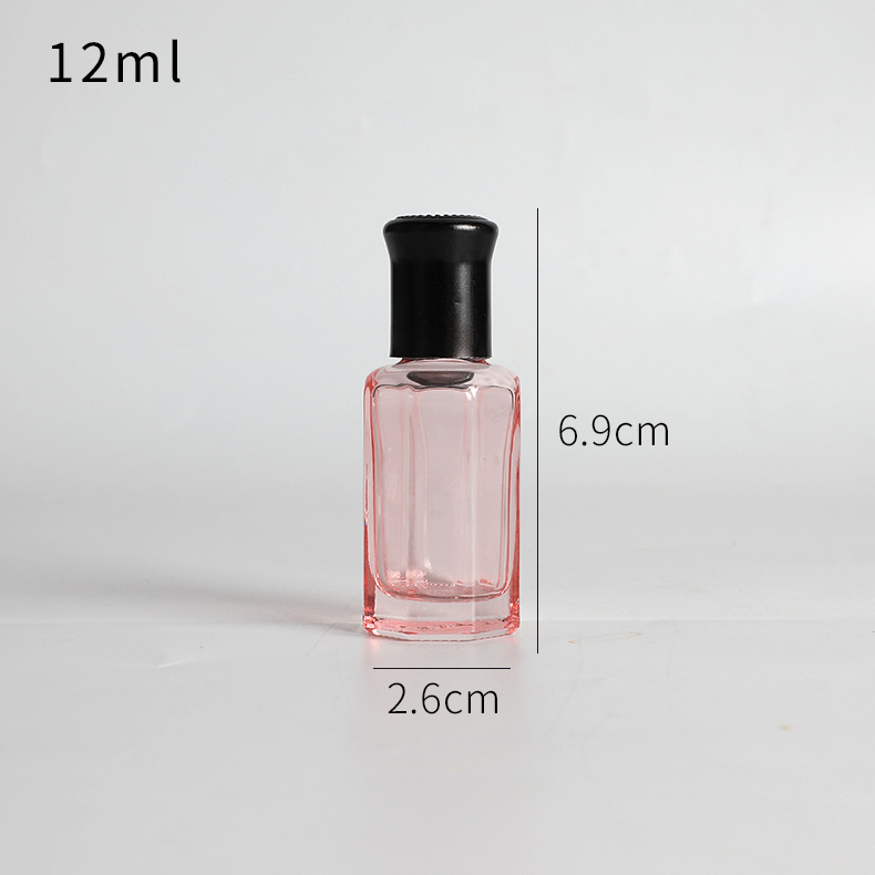 Botella de bola de rodillo de 10ml botella de perfume de aceite esencial de vidrio engrosado colorido sub-botella de viaje pequeña botella vacía botella de cuentas de muestra de masaje