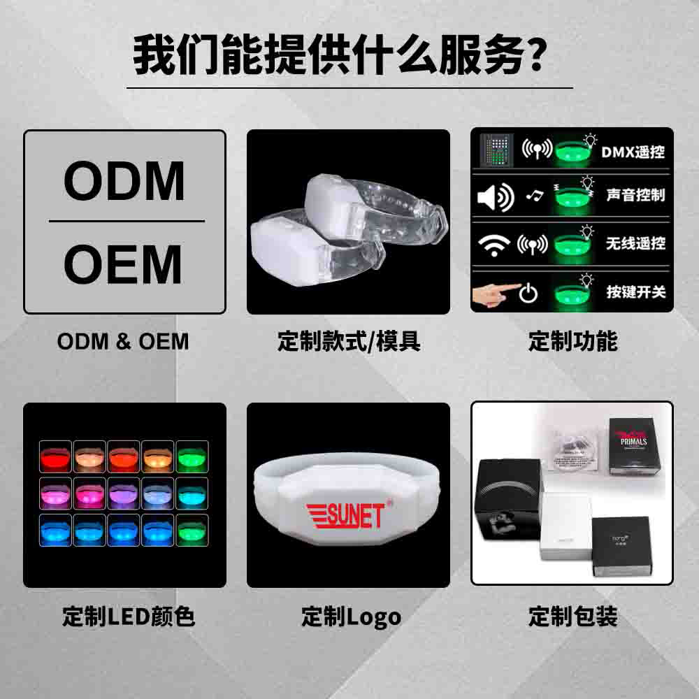 Pulseras Luminosas Personalizadas con Control Remoto para Festivales de Música, Pulseras LED, Cintas para Conciertos, Azul Animación, 15 Colores con Control Remoto