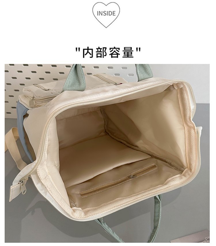 日系大容量中学生书包女出游简约高颜值通勤手提双肩包大学生背包