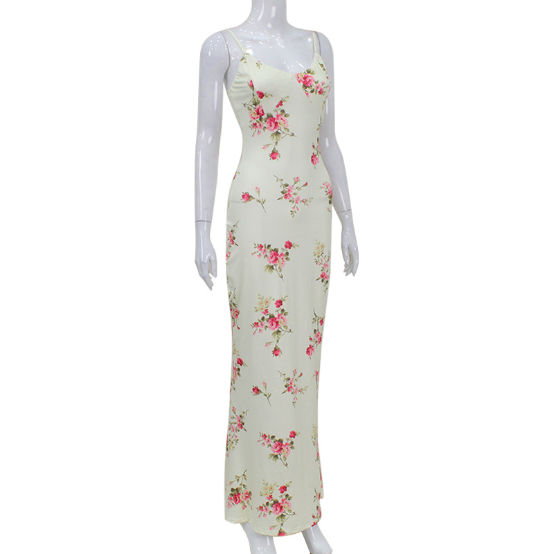 Women's Regular Dress Elegant V Neck Printing Sleeveless Flower Maxi Long Dress Masquerade display picture 8
