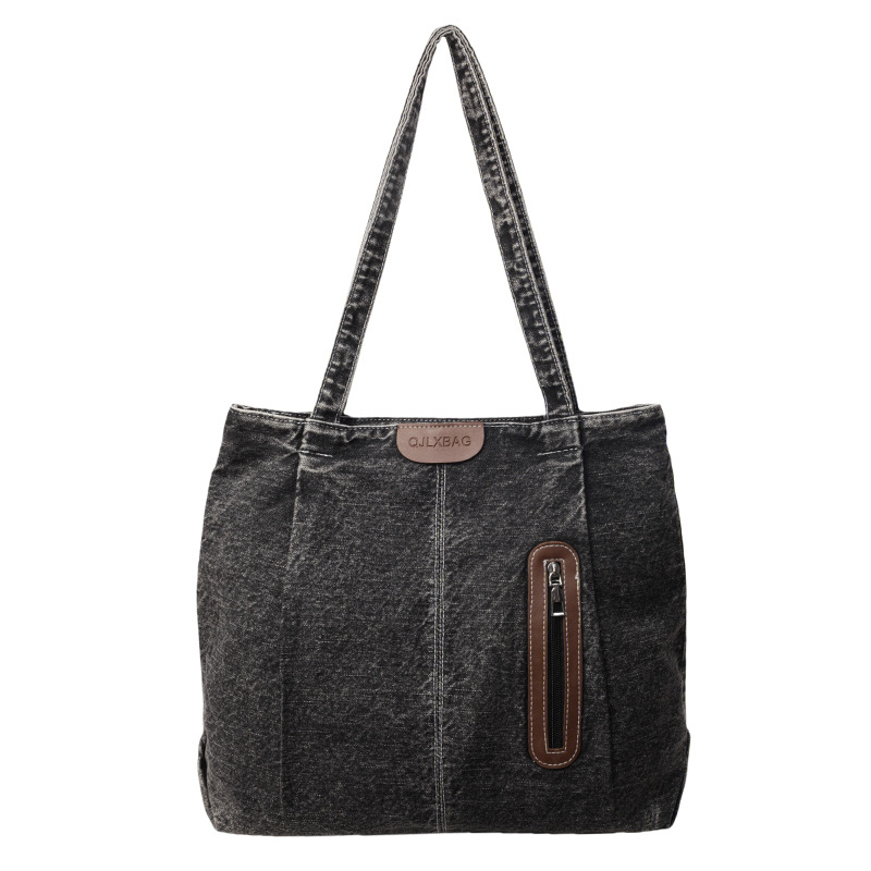 Bolso Tote femenino 2024 verano nuevo estilo todo-fósforo bolso de gran capacidad denim commut bolso de clase de un solo hombro para estudiantes universitarios