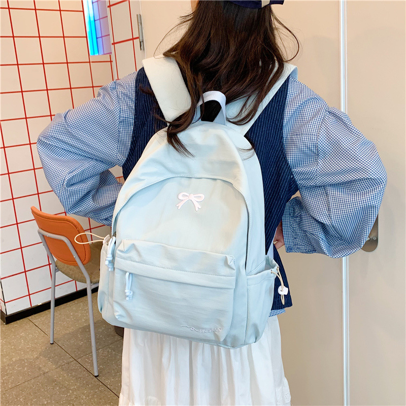 日系可爱少女书包女韩版初中生高中学生双肩包上课大容量旅行背包|undefined