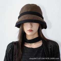 赫本风秋冬季女渔夫帽韩版百搭日系简约盆帽百搭休闲感素颜显脸小