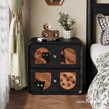 欧式复古中古风床头柜子家用卧室轻奢高级感创意中式收纳床头柜子