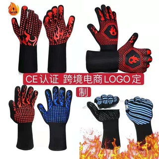 定制800度耐高温烧烤手套户外BBQ硅胶烘焙微波炉烤箱隔热防火防烫