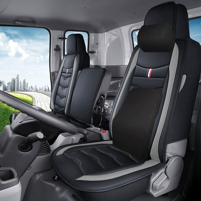Suitable for Light Trucks, Medium Trucks, Universal seat cover - gray-memory-version-a-set-of-three-person-passenger-seats
