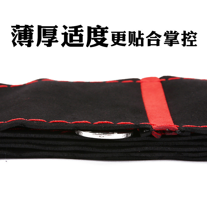 Volver a la cubierta del volante de cuero de microfibra de gamuza estándar de coser a mano cuatro estaciones cubierta universal de la manija del coche