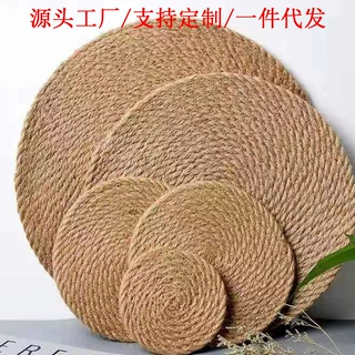 原宜草编工艺餐垫定制亚麻餐垫麻餐垫麻绳餐垫编织杯垫隔热盘垫