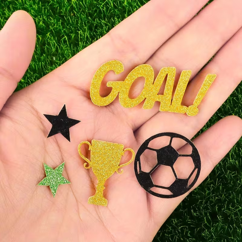 Football-Themed Desktop Confetti Is Suitable for Football-Themed Birthday Parties and Paper Floor Decorations with Football Motifs Football-Themed Desktop Confetti Is Suitable for Football-Themed Birthday Parties and Paper Floor Decorations with Football Motifs