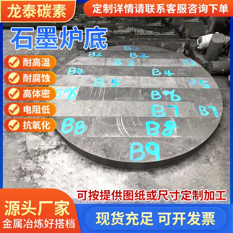 石墨炉底石墨炉墙耐高温石墨冷铁炉衬炉底使用寿命翻倍
