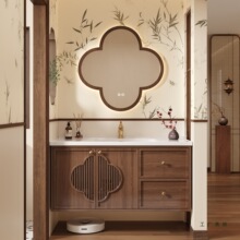 2025新款宋氏美学浴室柜组合卫生间陶瓷一体实木洗手盆机器人定