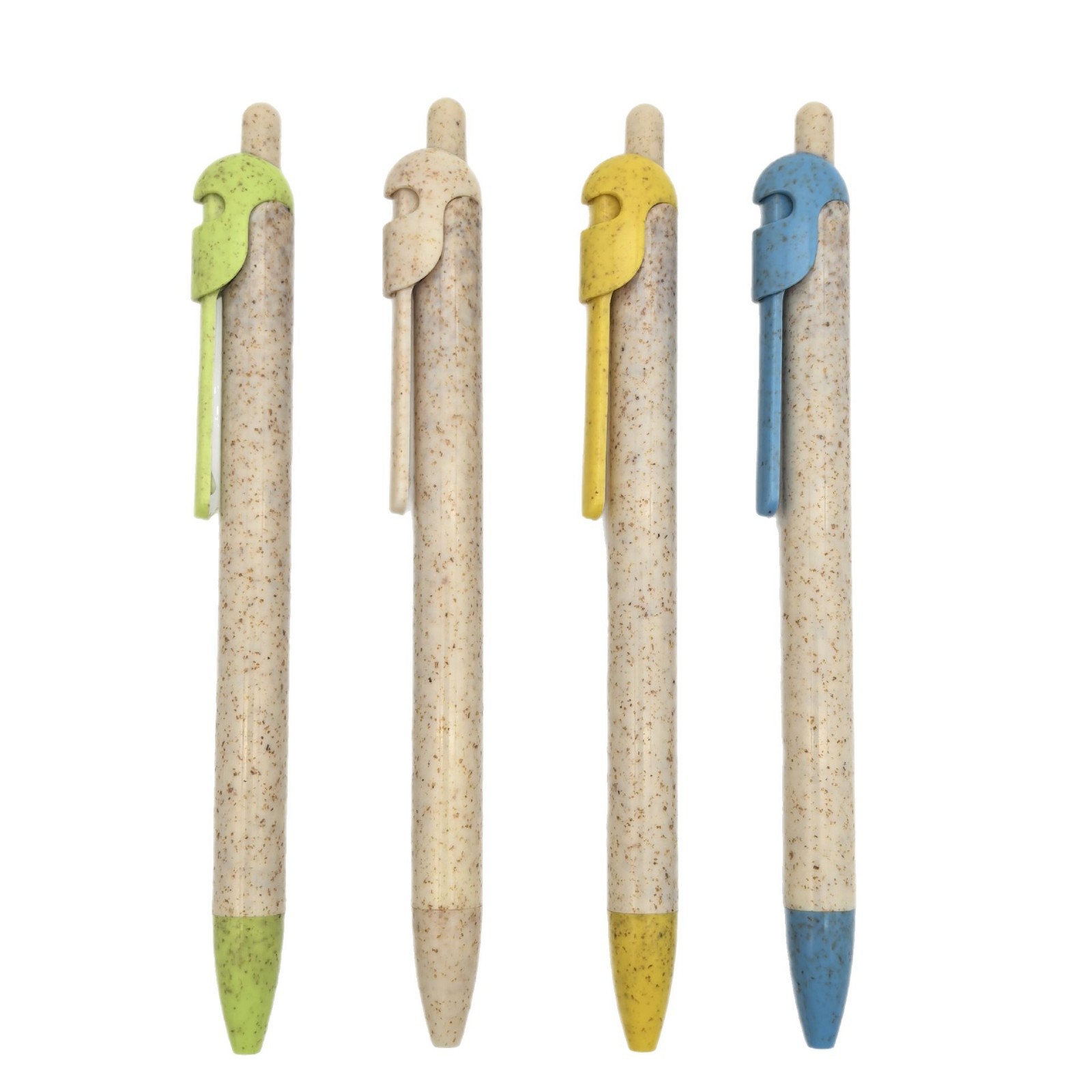 Nuevo material de paja Caballero pluma publicitaria Caballero máscara de modelado bolígrafo de palma verde pluma de trigo al por mayor