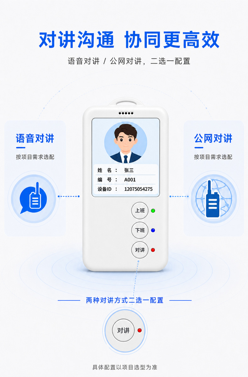 4G electronic work badge personnel locator, employee location tracking, attendance check-in, public network intercom, intelligent Beidou GPS positioning
