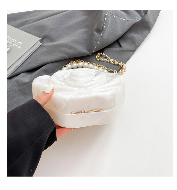 Elegante Blumen Acryl Handtasche Für Damen Einzigartige Box Tasche_voghion.com