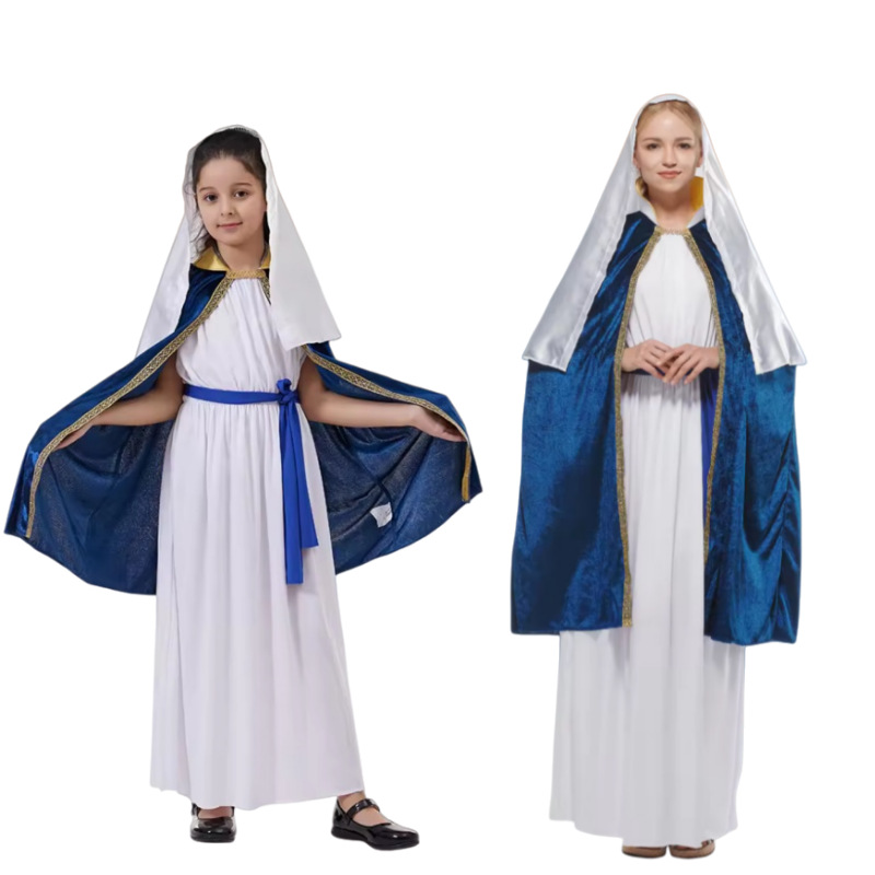 Ready-Made Performance Costumes Halloween Role-Playing Stage Costumes Adult Virgin Mary Performance Costumes for Women