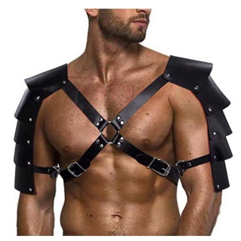 Nuevos hombres Ropa interior Faux cuero ajustable Cuerpo corsé Correa hombro corchete SY-38