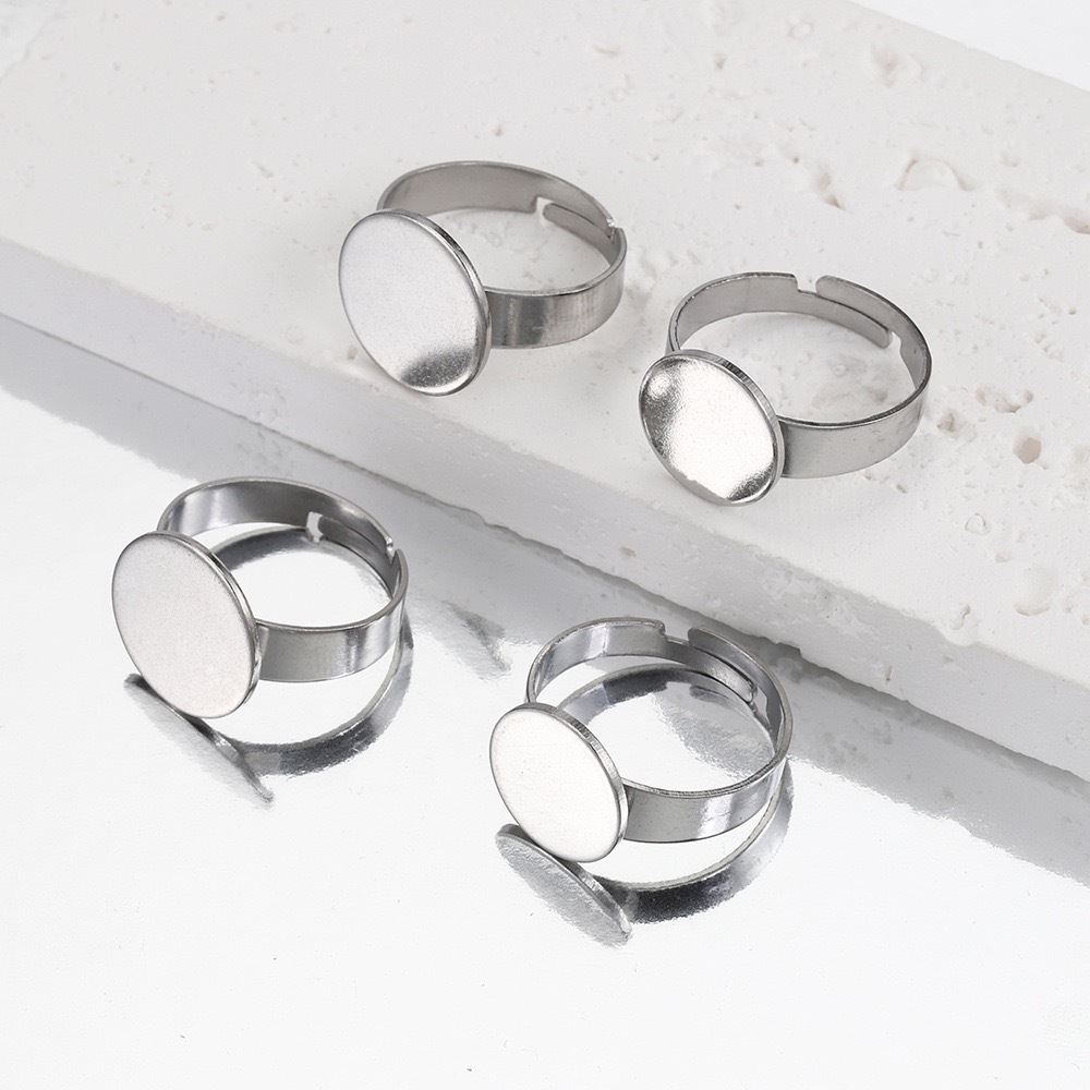 厂家批发不锈钢平面底托盘 活口戒指托跨境饰品货源 戒指配件