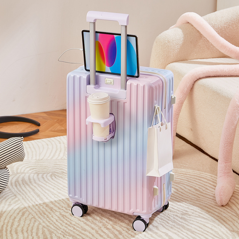 [Fábrica cuidadosamente seleccionada] Nueva maleta degradada, valor súper alto, caja de ruedas multifuncional, rueda silenciosa, 24 pulgadas